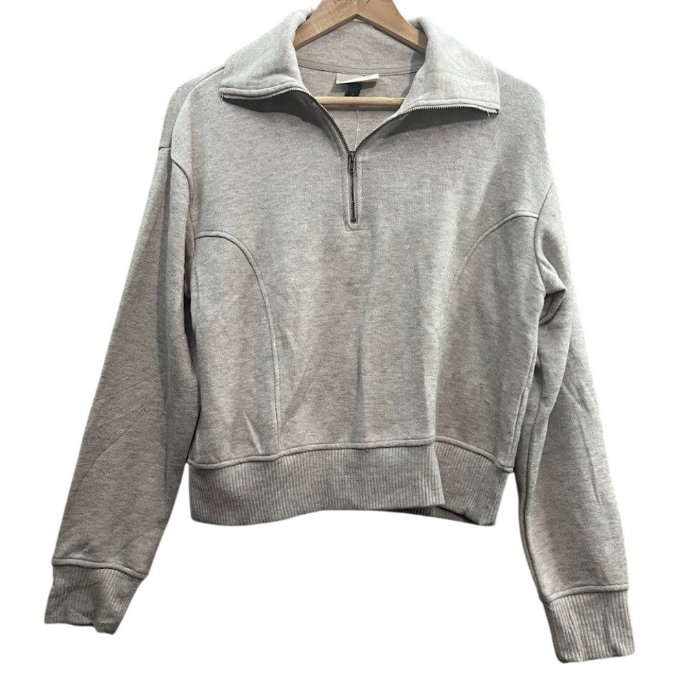 Women Quarter Zip‎ Sweater Universal Thread Medium Heathered Oatmeal